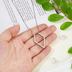 1 шт. подвеска из нержавеющей стали в виде ромба NJEW-HS0001-09