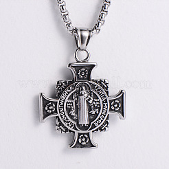 Креативные мужские подвески-ожерелья из нержавеющей стали 304 с изображением экзорцизма Святого Бенедикта EZ1780