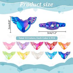 60шт 10 цвета ab цветные акриловые бусины&nbsp;PACR-PH0001-11