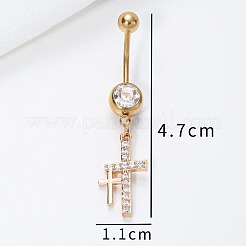 Двойной крест из нержавеющей стали 304 с прозрачным кубическим цирконием FS-WGD8912-01