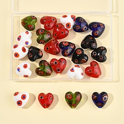 24шт 5 цвета стеклянные бусины Миллефиори ручной работы LAMP-FS0001-36