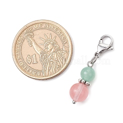 10 шт. круглые подвески из натуральных и синтетических драгоценных камней HJEW-JM03552