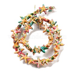 Нити из синтетических бирюзовых бусин G-P507-04J