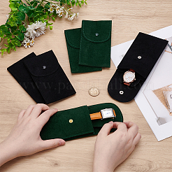 6 шт. 2-х цветные бархатные подарочные пакеты для ювелирных часов с кнопкой ABAG-UN0001-05