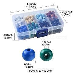 160шт 8 стиля бусины из натурального дерева WOOD-FS0001-18