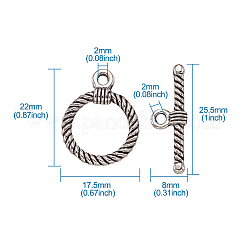 Сплавочные застежка тоггл тибетского стиля PALLOY-TA0020-01