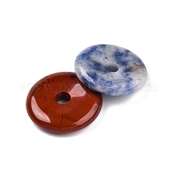 Подвески-пончики из смешанных натуральных и синтетических камней G-N344-38C