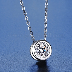 Антикоррозийное родиевое покрытие 925 стерлинговое серебро паве кристалл муассанит стразы плоские круглые многорядные звенья STER-U003-05P