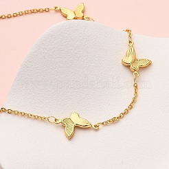 Женские ожерелья-цепочки в форме бабочек из нержавеющей стали 304&nbsp;NJEW-G178-05G