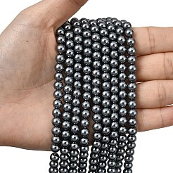 Круглые бусины из экологически чистого окрашенного стекла с жемчугом&nbsp;HY-A002-6mm-RB077