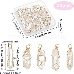 20 шт. подвески с заостренным кончиком из натурального кварцевого кристалла FIND-FG0001-58