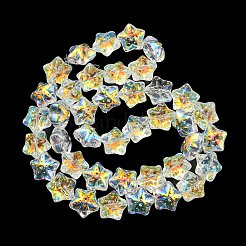 Прозрачные стеклянные бусины с гальваническим покрытием ab&nbsp;EGLA-G037-07A-AB01