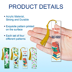 Акриловые закладки с рисунком фламинго и динозавра OFST-GL0001-01A