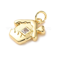 Латунные микро проложить кубического циркония подвески&nbsp;KK-I383-05G-02