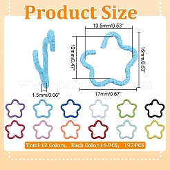 192 шт. 12-х цветные железные соединительные кольца&nbsp;IFIN-PH0005-18