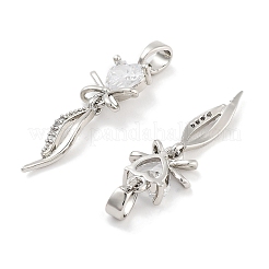 Латунь с подвесками из прозрачного кубического циркония&nbsp;KK-P271-26P