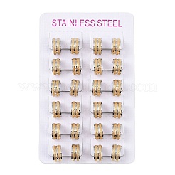 Серьги-кольца из нержавеющей стали 304 с золотым блеском и песком&nbsp;EJEW-M001-06E-P