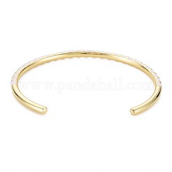 Скрученный браслет-манжета из латуни с эмалью BJEW-T020-02J-NF