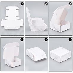 Складная креативная коробка из крафт-бумаги с мраморным узором CON-WH0077-13A