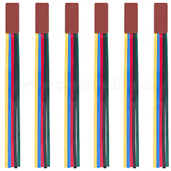 Закладки из искусственной кожи с разноцветными лентами AJEW-WH20002-70I