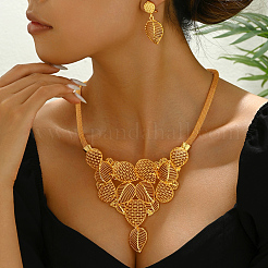 Комплекты серег и ожерелий из винтажного сплава с полыми листьями для женщин&nbsp;BM5299