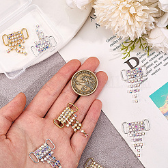 8 шт. 2-цветное украшение для обуви из сплава со стразами&nbsp;FIND-GF0007-25