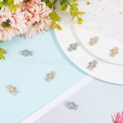 8 шт. 2-х цветные кабошоны из сплава со стразами&nbsp;MRMJ-HY0002-39