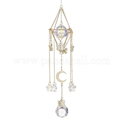 Латунные подвесные ловцы солнца в форме бабочек и ромбов HJEW-JM04251