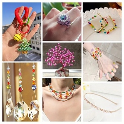 10 нити 10-х цветных прозрачных окрашенных стеклянных бусин&nbsp;DGLA-YW0001-39A