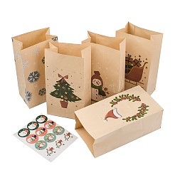 Прямоугольные бумажные упаковочные пакеты с рождественским принтом CARB-D016-01B