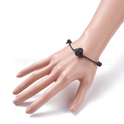 Браслет из бусин из натуральной лавы&nbsp;BJEW-JB07681-02