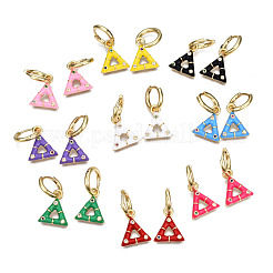 Серьги-кольца из латуни с микро-паве из фианита&nbsp;EJEW-T014-43G-NF