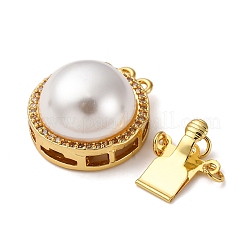 Латунные застежки из прозрачного кубического циркония с микропаве&nbsp;LS-KK-D378-13G