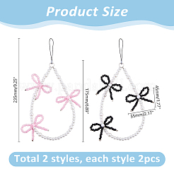 4 шт. 2-цветные пластиковые ремешки для мобильных телефонов с имитацией жемчуга&nbsp;AJEW-HS0001-24B