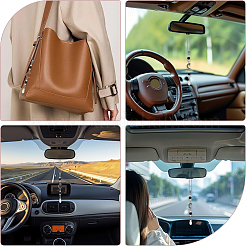 Подвесные украшения из натурального обсидиана и сплава&nbsp;HJEW-WH20009-03B