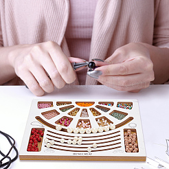 Доска для дизайна из деревянных бусин TOOL-WH0052-06