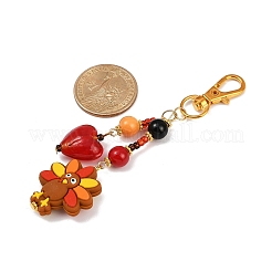 День благодарения подвеска-индейка из стекла и силикона&nbsp;HJEW-MZ00272