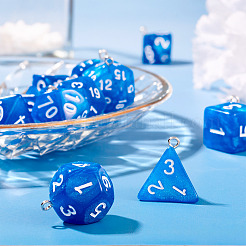 2 набор подвесок из полимерных многогранных игральных костей&nbsp;RESI-TA0003-18C