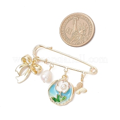 Броши-подвески в виде цветов и пчел из железа и сплава с эмалью JEWB-BR00187-01