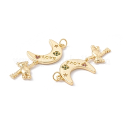 Реечное покрытие латунь микро паве разноцветные подвески из кубического циркония ZIRC-C040-20G