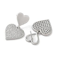 Женские серьги-гвоздики из латуни с прозрачным фианитом EJEW-M258-13P