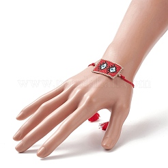 Браслеты ручной работы из японских семян прямоугольные плетеные бусины&nbsp;BJEW-MZ00022-02