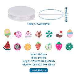 400шт 2 набора для самостоятельного изготовления эластичных браслетов DIY-CD0001-15