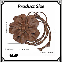 Ремни на талию из искусственной кожи с цветочным принтом для женщин AJEW-WH20816-058D