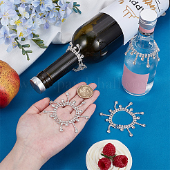 4 шт. латунные стеклянные стразы подвески для винных бутылок украшения HJEW-OC00171