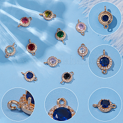 10 шт. 10-х цветные латунные подвески-соединители с микропаве из кубического циркония&nbsp;KK-WR0001-67