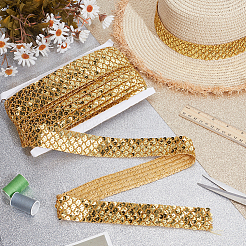 Блестящая кружевная лента с пайетками из ПВХ OCOR-WH0078-388A