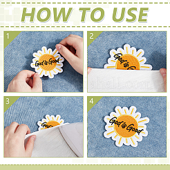 Солнце со словом «Бог — это хорошо» нашивки из полиэстера на одежду&nbsp;PATC-WH0816-022