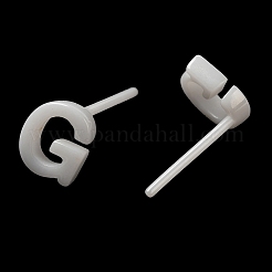 Гипоаллергенные серьги-гвоздики из биокерамики с цирконием и керамикой EJEW-F340-04G