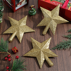 Звездные пластиковые украшения для елки&nbsp;AJEW-WH20004-17C